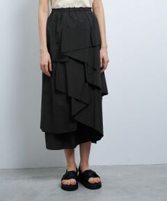 LANVIN en Bleu / ランバン オン ブルー ロング・マキシ丈スカート | 撥水ナイロンラッフルティアードスカート