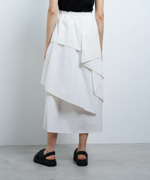 LANVIN en Bleu / ランバン オン ブルー ロング・マキシ丈スカート | 撥水ナイロンラッフルティアードスカート | 詳細12