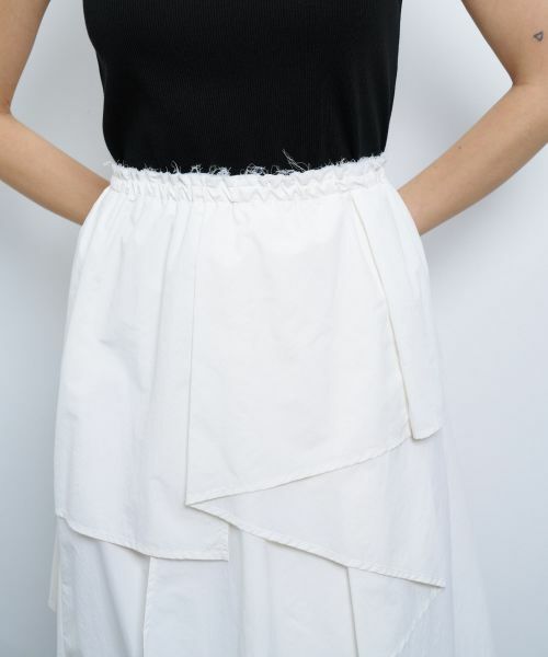 LANVIN en Bleu / ランバン オン ブルー ロング・マキシ丈スカート | 撥水ナイロンラッフルティアードスカート | 詳細13