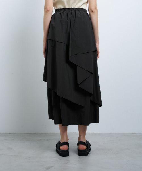 LANVIN en Bleu / ランバン オン ブルー ロング・マキシ丈スカート | 撥水ナイロンラッフルティアードスカート | 詳細19