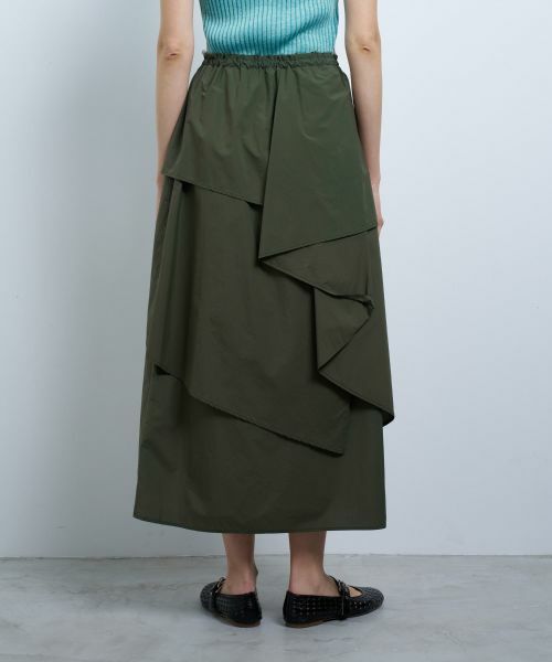 LANVIN en Bleu / ランバン オン ブルー ロング・マキシ丈スカート | 撥水ナイロンラッフルティアードスカート | 詳細5