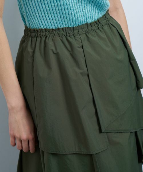 LANVIN en Bleu / ランバン オン ブルー ロング・マキシ丈スカート | 撥水ナイロンラッフルティアードスカート | 詳細7