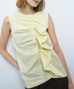 LANVIN en Bleu / ランバン オン ブルー シャツ・ブラウス | シャンブレータフタフリルブラウス