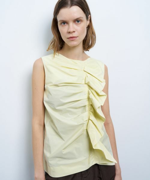 セール】 シャンブレータフタフリルブラウス （シャツ・ブラウス