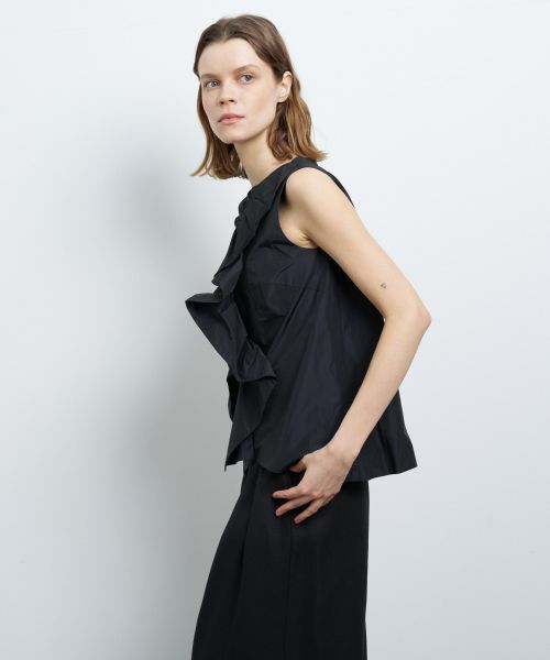 LANVIN en Bleu / ランバン オン ブルー シャツ・ブラウス | シャンブレータフタフリルブラウス | 詳細5