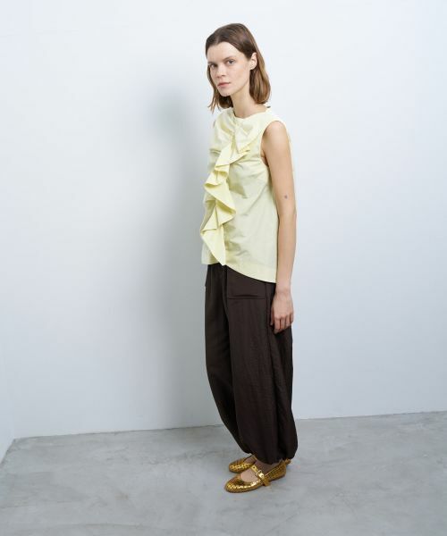 セール】 シャンブレータフタフリルブラウス （シャツ・ブラウス