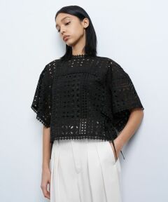 LANVIN en Bleu / ランバン オン ブルー シャツ・ブラウス | BROCHEコットンレースブラウス