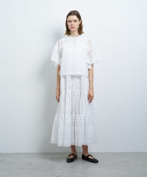 LANVIN en Bleu / ランバン オン ブルー シャツ・ブラウス | BROCHEコットンレースブラウス | 詳細1