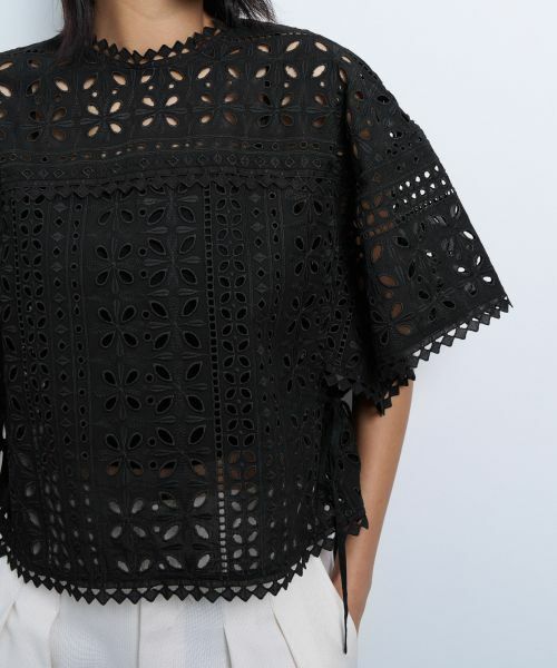 LANVIN en Bleu / ランバン オン ブルー シャツ・ブラウス | BROCHEコットンレースブラウス | 詳細13