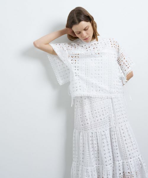 LANVIN en Bleu / ランバン オン ブルー シャツ・ブラウス | BROCHEコットンレースブラウス | 詳細4