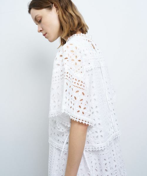 LANVIN en Bleu / ランバン オン ブルー シャツ・ブラウス | BROCHEコットンレースブラウス | 詳細5