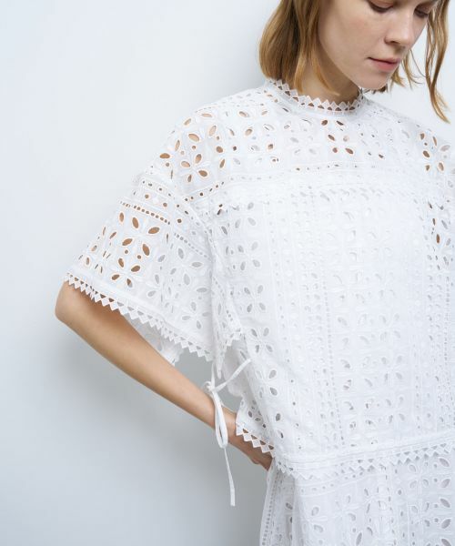 LANVIN en Bleu / ランバン オン ブルー シャツ・ブラウス | BROCHEコットンレースブラウス | 詳細7