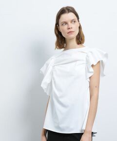 LANVIN en Bleu / ランバン オン ブルー Tシャツ | ランダムタックドレープカットソー