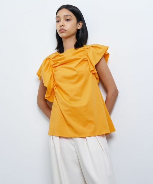 LANVIN en Bleu / ランバン オン ブルー Tシャツ | ランダムタックドレープカットソー | 詳細10