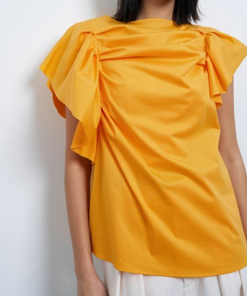 LANVIN en Bleu / ランバン オン ブルー Tシャツ | ランダムタックドレープカットソー | 詳細13