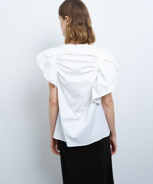 LANVIN en Bleu / ランバン オン ブルー Tシャツ | ランダムタックドレープカットソー | 詳細19