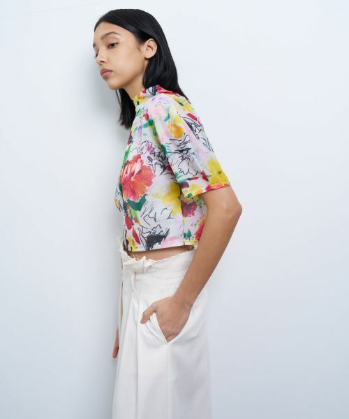 LANVIN en Bleu / ランバン オン ブルー Tシャツ | fleur de fleurプリントカットソー | 詳細5