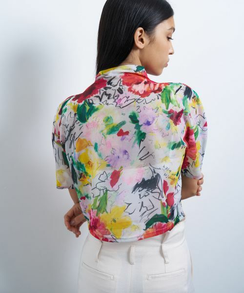 LANVIN en Bleu / ランバン オン ブルー Tシャツ | fleur de fleurプリントカットソー | 詳細6