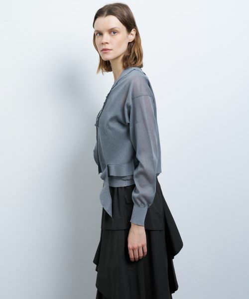 LANVIN en Bleu / ランバン オン ブルー カーディガン・ボレロ | Vネックフリルトリムカーディガン | 詳細17