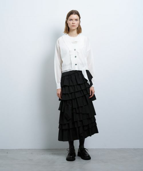 LANVIN en Bleu / ランバン オン ブルー カーディガン・ボレロ | Vネックフリルトリムカーディガン | 詳細19