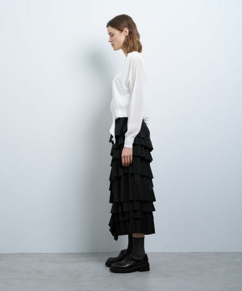 LANVIN en Bleu / ランバン オン ブルー カーディガン・ボレロ | Vネックフリルトリムカーディガン | 詳細20