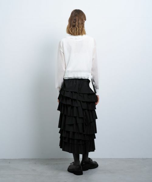 LANVIN en Bleu / ランバン オン ブルー カーディガン・ボレロ | Vネックフリルトリムカーディガン | 詳細21