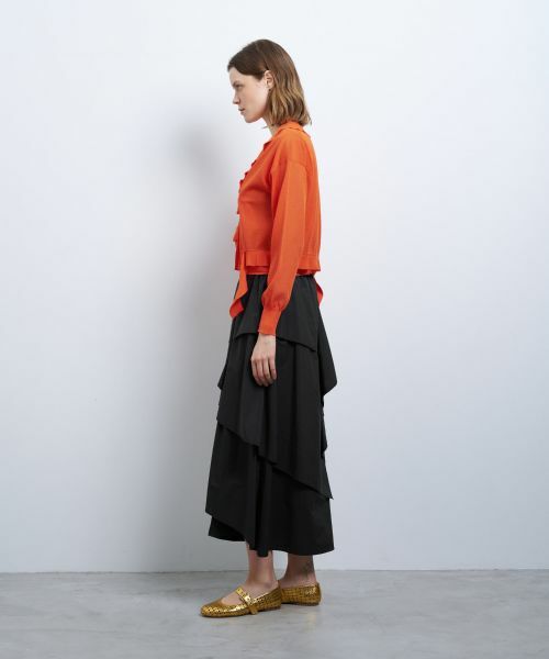 LANVIN en Bleu / ランバン オン ブルー カーディガン・ボレロ | Vネックフリルトリムカーディガン | 詳細8