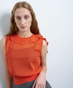 LANVIN en Bleu / ランバン オン ブルー ニット・セーター | フリルトリムノースリーブニット