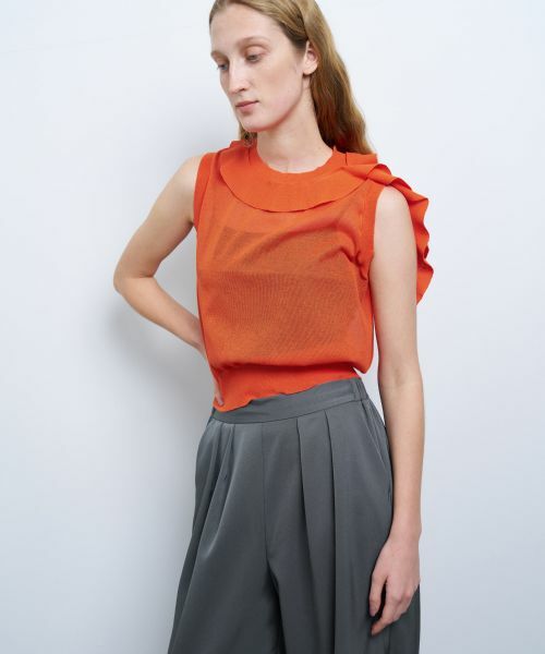 LANVIN en Bleu / ランバン オン ブルー ニット・セーター | フリルトリムノースリーブニット | 詳細10