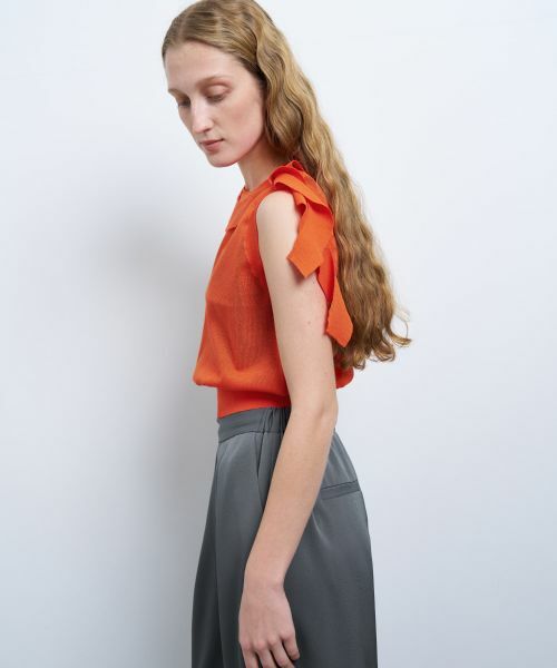 LANVIN en Bleu / ランバン オン ブルー ニット・セーター | フリルトリムノースリーブニット | 詳細11