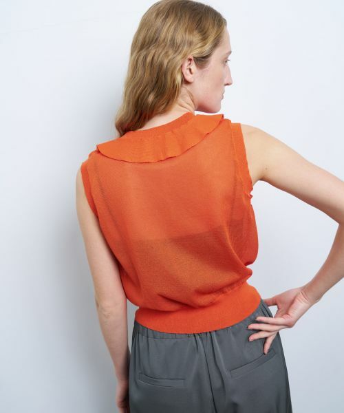 LANVIN en Bleu / ランバン オン ブルー ニット・セーター | フリルトリムノースリーブニット | 詳細12