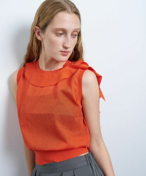 LANVIN en Bleu / ランバン オン ブルー ニット・セーター | フリルトリムノースリーブニット | 詳細13