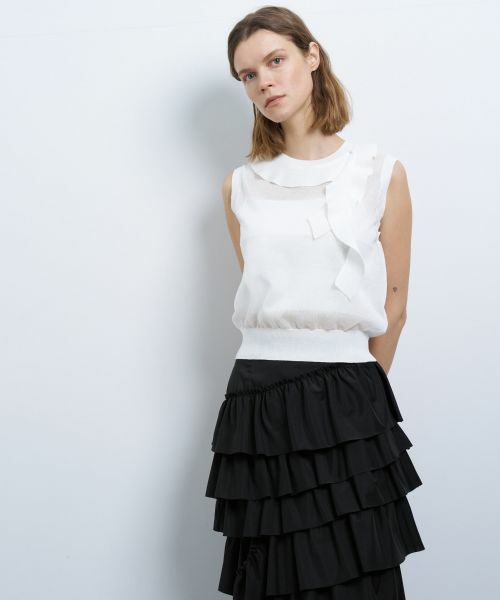 LANVIN en Bleu / ランバン オン ブルー ニット・セーター | フリルトリムノースリーブニット | 詳細17