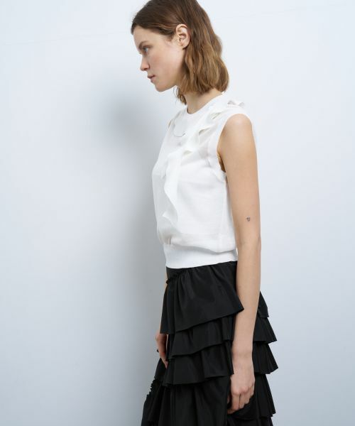 LANVIN en Bleu / ランバン オン ブルー ニット・セーター | フリルトリムノースリーブニット | 詳細18