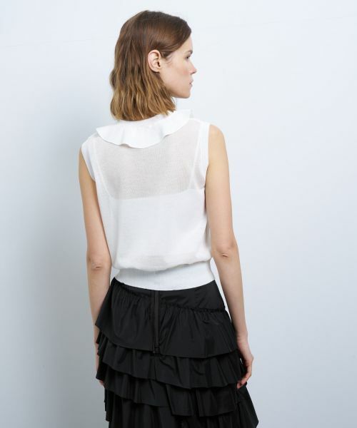 LANVIN en Bleu / ランバン オン ブルー ニット・セーター | フリルトリムノースリーブニット | 詳細19