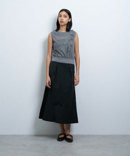 ☆新品☆　♪LANVIN　COLLECTION　ノースリーブニット　38　黒　♪ フリルトリムノースリーブニット|LANVIN en Bleu | LANVIN en Bleu