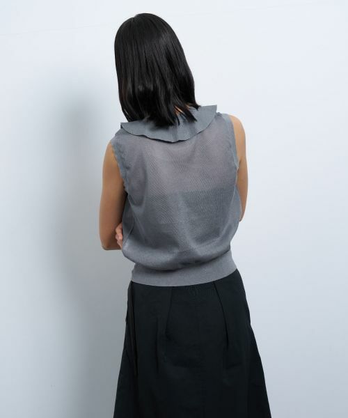 LANVIN en Bleu / ランバン オン ブルー ニット・セーター | フリルトリムノースリーブニット | 詳細25