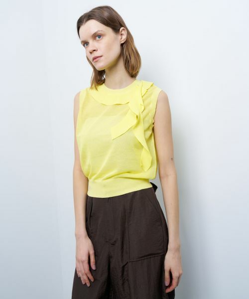 LANVIN en Bleu / ランバン オン ブルー ニット・セーター | フリルトリムノースリーブニット | 詳細4