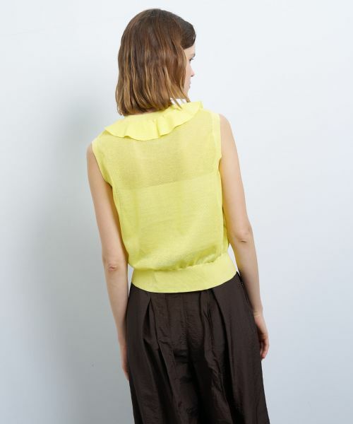 LANVIN en Bleu / ランバン オン ブルー ニット・セーター | フリルトリムノースリーブニット | 詳細6