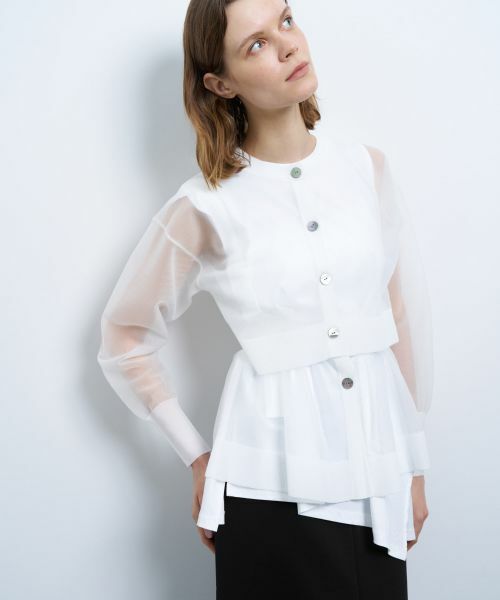 LANVIN en Bleu / ランバン オン ブルー カーディガン・ボレロ | シアーレイヤードカーディガン | 詳細11