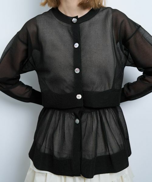 LANVIN en Bleu / ランバン オン ブルー カーディガン・ボレロ | シアーレイヤードカーディガン | 詳細21