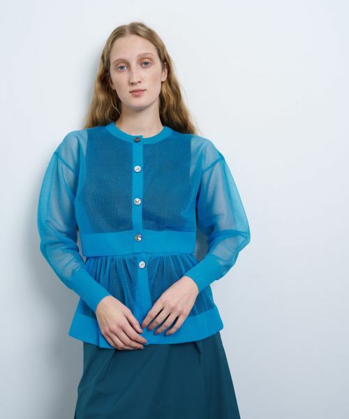 LANVIN en Bleu / ランバン オン ブルー カーディガン・ボレロ | シアーレイヤードカーディガン | 詳細4