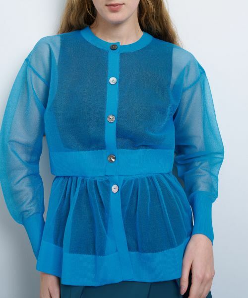 LANVIN en Bleu / ランバン オン ブルー カーディガン・ボレロ | シアーレイヤードカーディガン | 詳細7