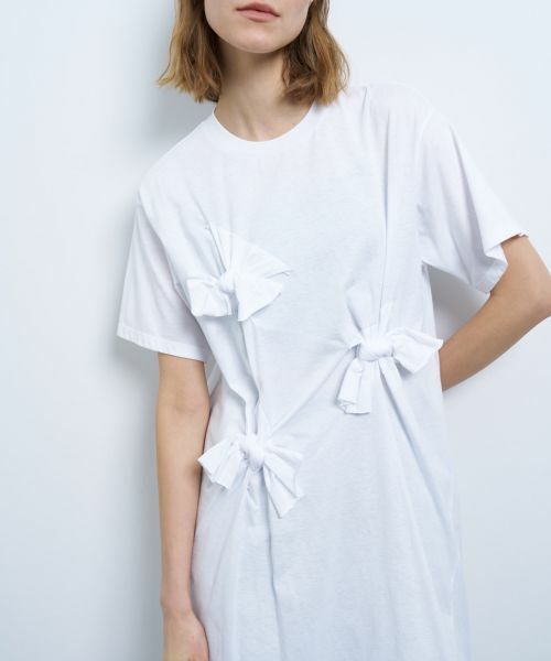 LANVIN en Bleu / ランバン オン ブルー ドレス | 【手洗い可】ノットリボンカットソーワンピース | 詳細11