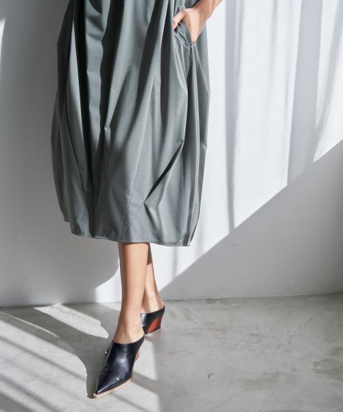 LANVIN en Bleu / ランバン オン ブルー ドレス | 【手洗い可】ソフトタイプライターコクーンワンピース | 詳細18