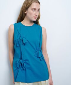 【LANVIN en bleu】ランバンオンブルー ノーカラー フリルダウン36 LANVIN en bleu ノーカラーフリルダウン ネイビー 36 - メルカリ