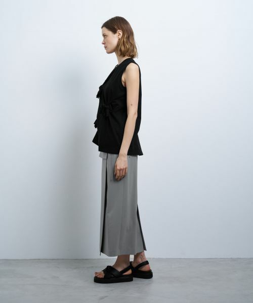 LANVIN en Bleu / ランバン オン ブルー Tシャツ | 【手洗い可】ノットリボンノースリーブカットソー | 詳細14