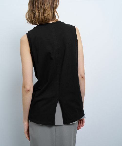 LANVIN en Bleu / ランバン オン ブルー Tシャツ | 【手洗い可】ノットリボンノースリーブカットソー | 詳細18