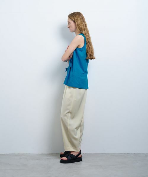 LANVIN en Bleu / ランバン オン ブルー Tシャツ | 【手洗い可】ノットリボンノースリーブカットソー | 詳細2