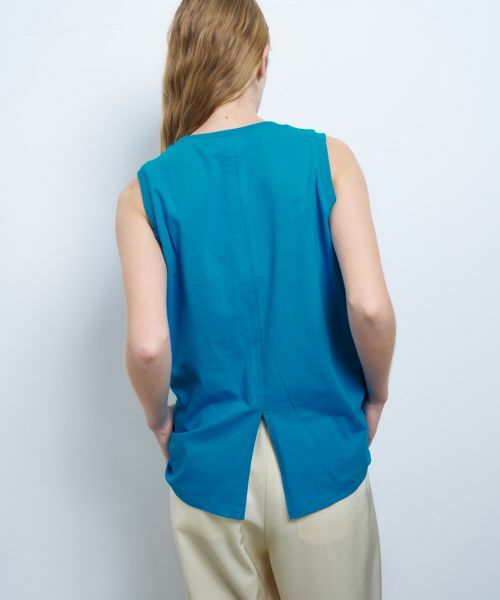 LANVIN en Bleu / ランバン オン ブルー Tシャツ | 【手洗い可】ノットリボンノースリーブカットソー | 詳細5